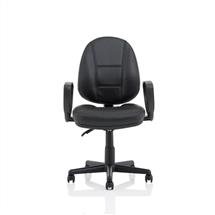 Jackson Office Chairs | Jackson Black Leather Chair with Loop Arms KC0292 | In Stock