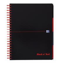 Oxford Black n Red Project Book A4 Hardback Wirebound Ruled Margin