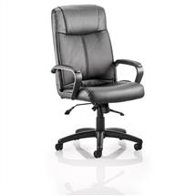 Plaza | Plaza Executive Soft Bonded Leather Chair Black with Arms EX000052