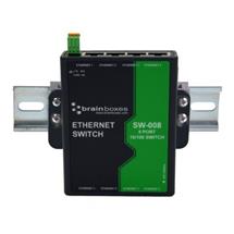 Black, Green | Brainboxes SW008 network switch Unmanaged Fast Ethernet (10/100)