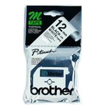 Brother Labelling Tape  12mm, Black/White, Blister labelmaking tape