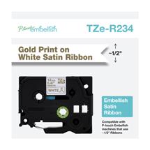Brother TZE-R234 label-making tape Gold on white | In Stock