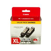 Canon PGI570BK XL High Yield Black Ink Cartridge (Twin Pack).