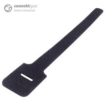 connektgear Hook and Loop Cable Ties 200 x 12mm - Pack of 10 - Black