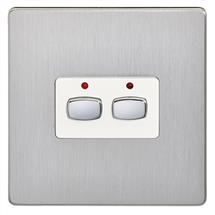 Works with Alexa | EnerGenie MIHO073 light switch Stainless steel, White