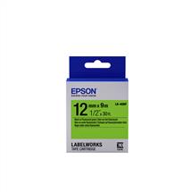 Epson Label-Making Tapes | Epson Label Cartridge Fluorescent LK-4GBF Black/Green 12mm (9m)