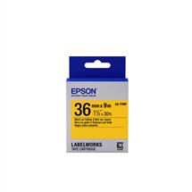 Label Printer Tape | Epson Label Cartridge Pastel LK-7YBP Black/Yellow 36mm (9m)