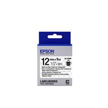Epson Label Cartridge Strong Adhesive LK4TBW Black/Transparent 12mm