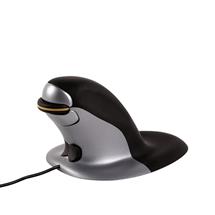 Black, Gray | Fellowes Penguin Ambidextrous Vertical Mouse – Small Wired