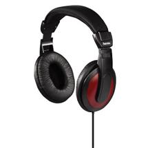 Black, Red | Hama HK-5618, Headphones, Head-band, Music, Black, Red, 2 m, Wired