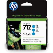 Standard Yield | HP 712 3pack 29ml Cyan DesignJet Ink Cartridge. Colour ink type: