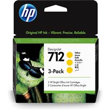 Standard Yield | HP 712 3pack 29ml Yellow DesignJet Ink Cartridge. Colour ink type: