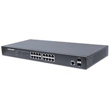 1U | Intellinet 16Port Gigabit Ethernet PoE+ WebManaged Switch with 2 SFP