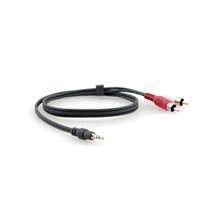 4.6m 3.5mm Male to 2 x RCA Male Breakout Cable - Black