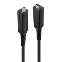 Lindy 50m Fibre Optic Hybrid MicroHDMI 18G Cable with Detachable HDMI
