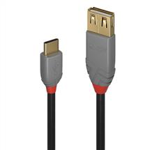 Lindy  | Lindy 0.15m USB 2.0 Type C to A Adapter Cable, Anthra Line