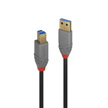 Lindy 0.5m USB 3.2 Type A to B Cable, 5Gbps, Anthra Line, 0.5 m, USB