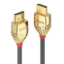 Gold, Gray | Lindy 10m Standard HDMI Cable, Gold Line | In Stock