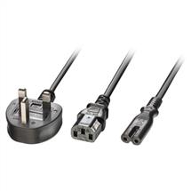 Lindy  | Lindy 2.5m UK 3 Pin Plug to IEC C13 and IEC C7 Splitter Extension