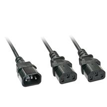 Power Cables | Lindy 2m IEC Splitter Cable IEC C14 to 2 x IEC C13