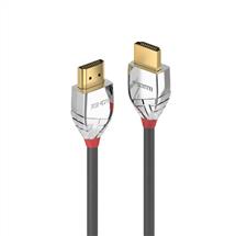 Grey, Silver | Lindy 2m High Speed HDMI Cable, Cromo Line | Quzo UK
