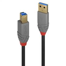 Black, Gray | Lindy 3m USB 3.2 Type A to B Cable, 5Gbps, Anthra Line