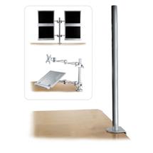 Top Brands | Lindy 700mm Desk Clamp Pole, Silver | In Stock | Quzo UK