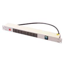 Lindy 1U 8 Way IEC Sockets, Horizontal PDU with 3m IEC Mains Cable