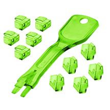 Lindy 10 x RJ45 Port Blockers with Key, Green. Product type: Port