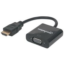 Video Cable | Manhattan HDMI to VGA Converter cable, 1080p, 30cm, Male to Female,