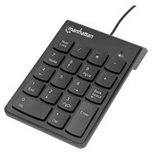 Slim Keyboard | Manhattan Numeric Keypad, Wired, USBA, 18 Full Size Keys, Black,