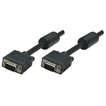 VGA Cables | Manhattan VGA Monitor Cable (with Ferrite Cores), 1.8m, Black, Male to