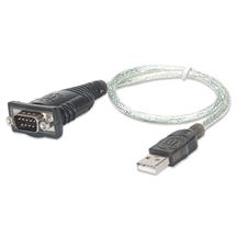 Gray | Manhattan USBA to Serial Converter cable, 45cm, Male to Male,