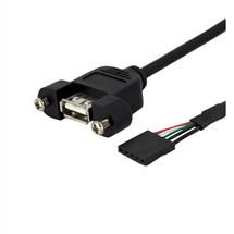 StarTech.com 1 ft Panel Mount USB Cable  USB A to Motherboard Header