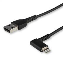 StarTech.com 3ft (1m) Durable USB A to Lightning Cable  Black 90°