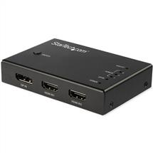 Metal | StarTech.com 4Port HDMI Video Switch  3x HDMI and 1x DisplayPort  4K