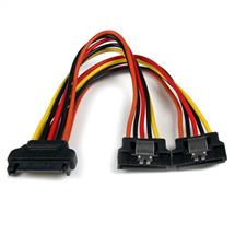 Startech Internal Power Cables | StarTech.com 6in Latching SATA Power Y Splitter Cable Adapter - M/F