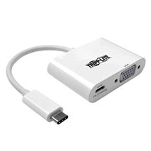Tripp Lite U444-06N-V-C USB-C to VGA Adapter with PD Charging, White
