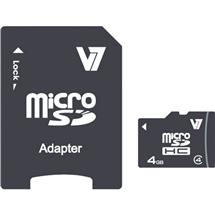 V7 4GB Micro SDHC Card Class 4 + Adapter | In Stock