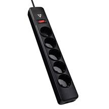 V7  | V7 5Schuko Outlet Home/Office Surge Protector, 1.8m Cord, 1050 Joules,