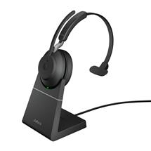 Bluetooth Headphones | Jabra Evolve2 65 USB-A UC Mono with Charging Stand - Black