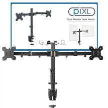 PIXL Monitor Arms Or Stands | piXL DOUBLE ARM monitor mount / stand 68.6 cm (27") Black Desk