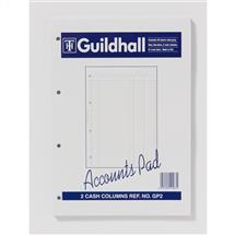 Guildhall | Guildhall A4 Ruled Account Pad with 2 Cash Columns and 60 Pages White