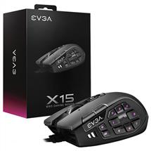 EVGA X15 MMO, Right-hand, Optical, USB Type-A, 16000 DPI, Black