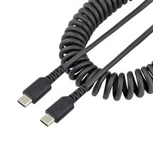 StarTech.com 20in (50cm) USB C Charging Cable, Coiled Heavy Duty Fast