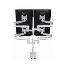 Quad Screen and Desk Clamp - Silver | In Stock | Quzo UK