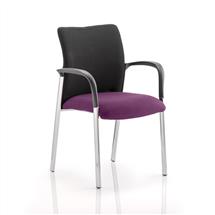 Visitors Chairs | Academy Black Back Seat with Arms Bespoke Tansy Purple KCUP0032