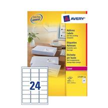 Avery L7159250. Product colour: White, Label type: Selfadhesive label,