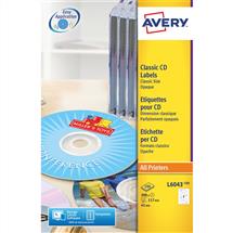 Avery L6043100. Product colour: Transparent, Label type: CD, Material: