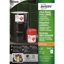 Avery Heavy Duty Ultra Resistant Label 52X74mm 16 Per A4 Sheet White